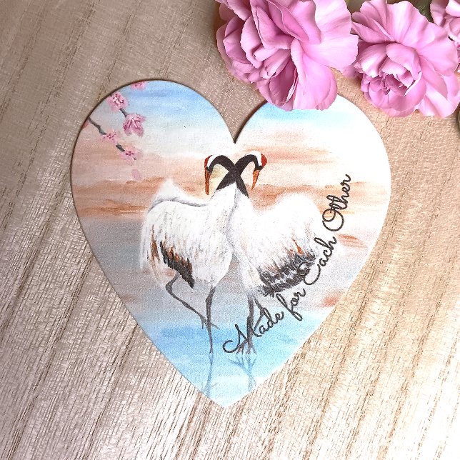 Turquoise White Beige Asian Tancho Cranes Paper Coaster (Personalized wedding coaster, blue turquoise beige tancho craines, asian wedding theme)