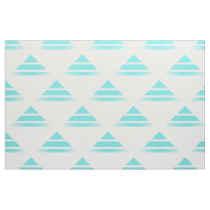 Turquoise White Geo Triangle Pattern Fabric