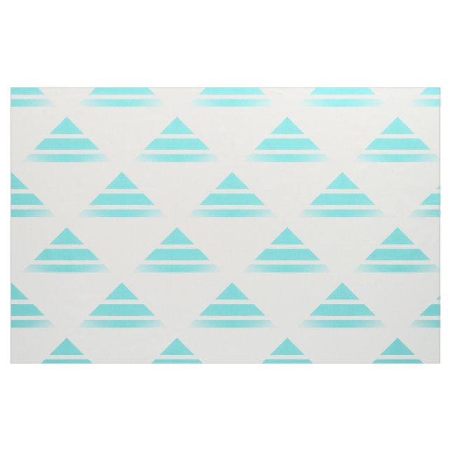 Turquoise White Geo Triangle Pattern Fabric (Fat Quarter)