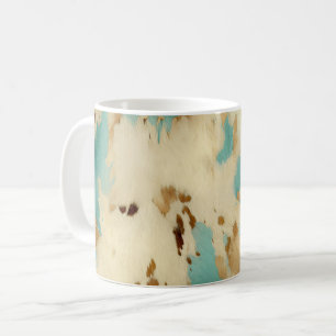 Turquoise White Gold Cowhide Coffee Mug