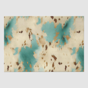 Turquoise White Gold Cowhide Tissue Paper