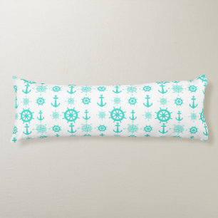 Turquoise White Nautical Coastal Boating Body Cushion