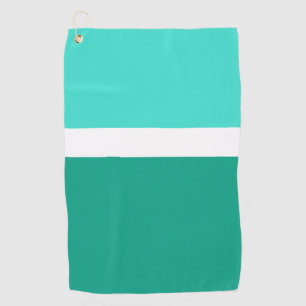 Turquoise White Teal Colour Block Style Design Golf Towel
