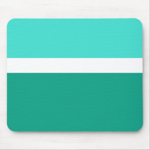 Turquoise White Teal Colour Block Style Design Mouse Mat