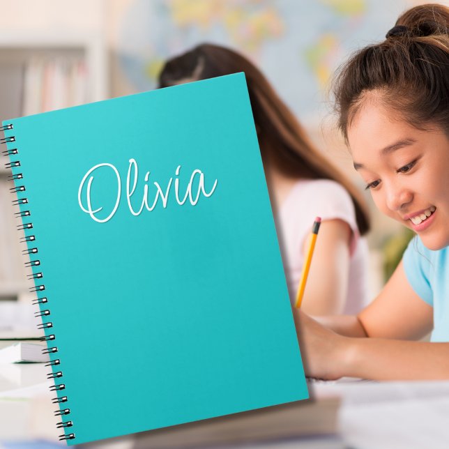 Turquoise White Teal Personalised Notebook (Creator Uploaded)
