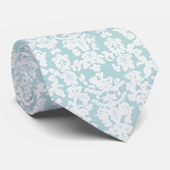 Turquoise white tie (Rolled)