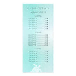 Turquoise White Turtle Coastal Rack Card