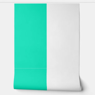 Turquoise White Vertical Big Stripes Pattern  Wallpaper
