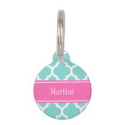 Turquoise Wht Moroccan #5 Hot Pink2 Name Monogram