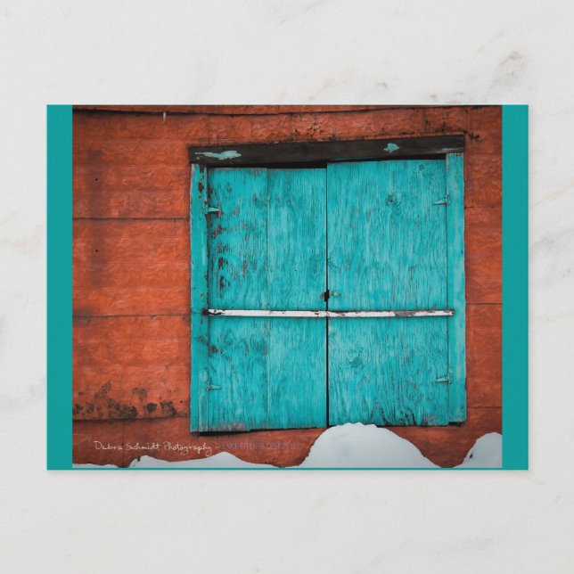 Turquoise Window in New Mexico winter. Postcard (Front)