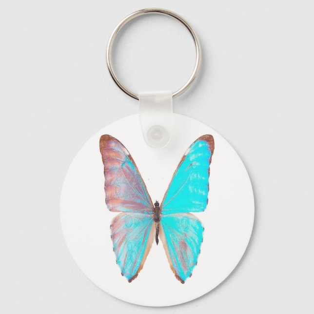 Turquoise-wings, butterfly keychain (Front)