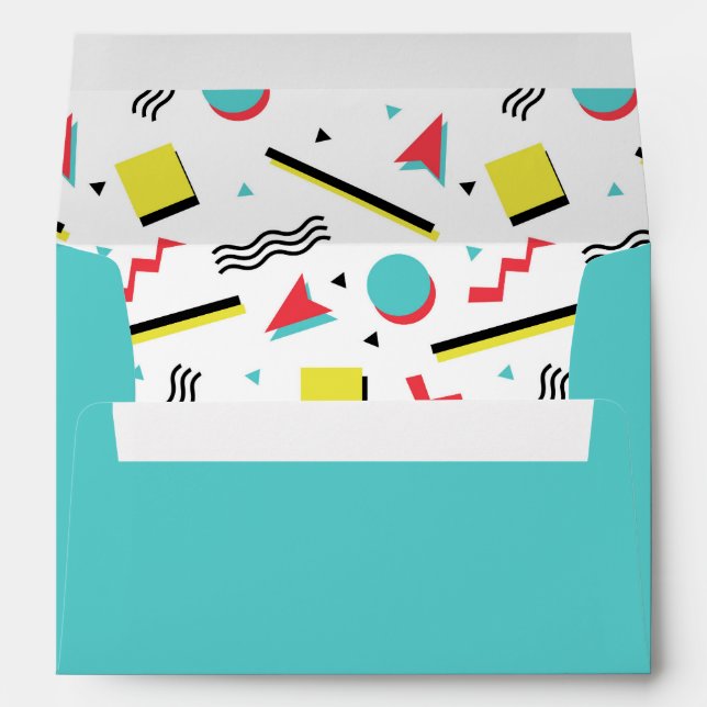 Turquoise with 90s Pattern Lining Envelopes (Back (Bottom))