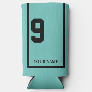 Turquoise with Black Horse 9 Saddle Cloth Custom Seltzer Can Cooler