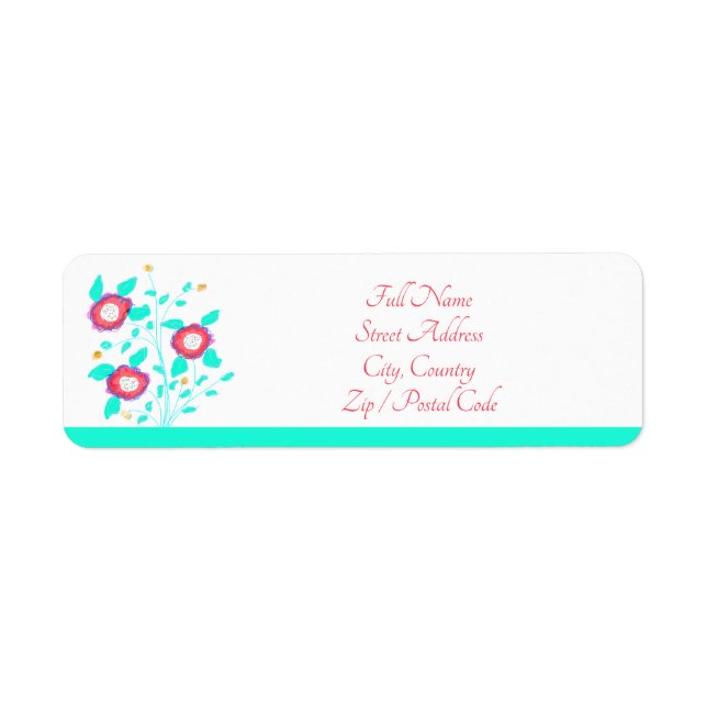 Turquoise with red floral accented (Front)