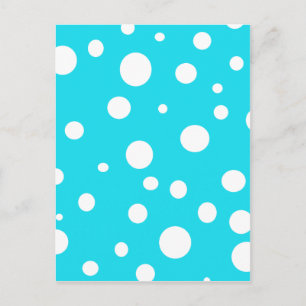 Turquoise with White Polka Dots Fashion Fun Postcard
