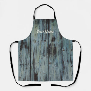 Turquoise Wood Design vintage Shabby Chic gift Apron