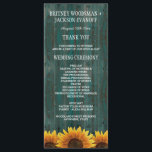 Turquoise Wood Rustic Sunflower Wedding Programs Programme<br><div class="desc">Country Turquoise Wood Rustic Sunflower Wedding Programs - features a distressed turquoise barn wood background with sunflowers at the bottom.  The back features the same design.</div>
