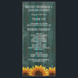 Turquoise Wood Rustic Sunflower Wedding Programs Programme<br><div class="desc">Country Turquoise Wood Rustic Sunflower Wedding Programs - features a distressed turquoise barn wood background with sunflowers at the bottom.  The back features the same design.</div>