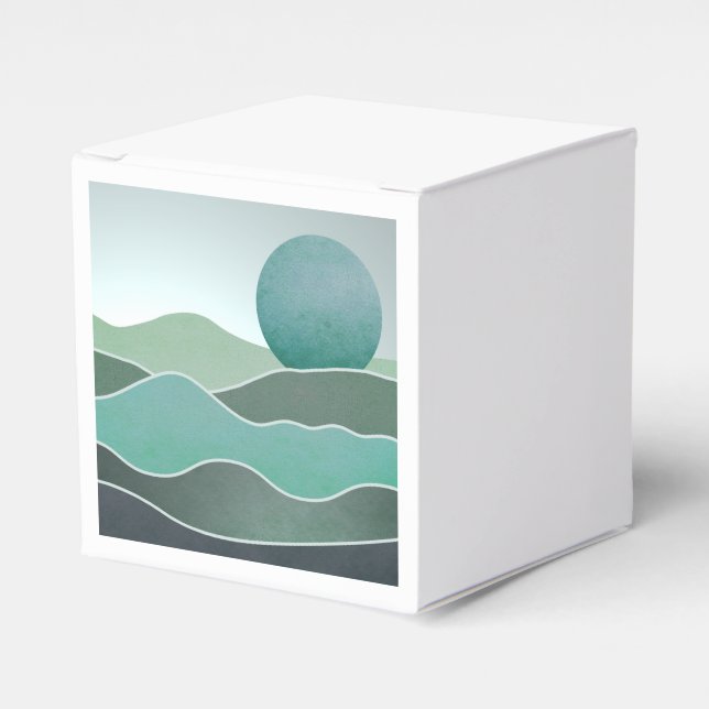 Turquoise World Landscape Favour Box (Front Side)