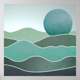 Turquoise World Landscape Poster