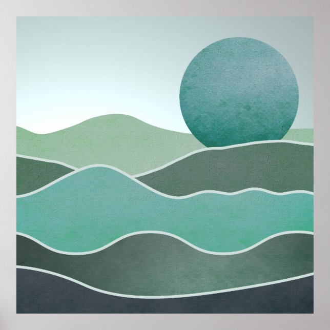 Turquoise World Landscape Poster (Front)