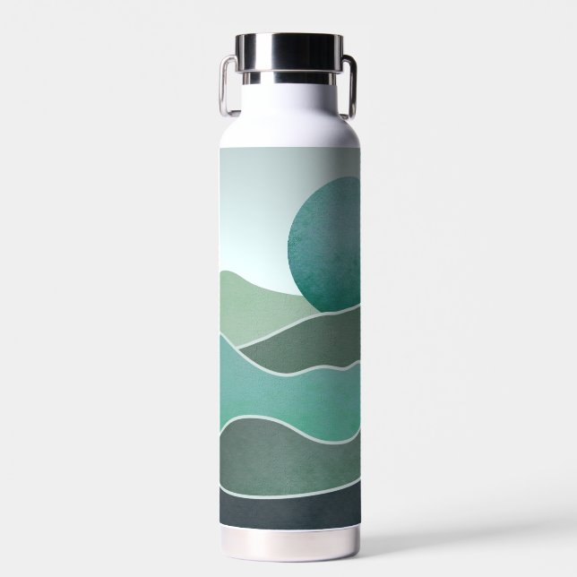 Turquoise World Landscape Water Bottle (Front)