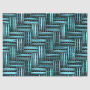 Turquoise Woven Wood Background Decoupage Tissue Paper