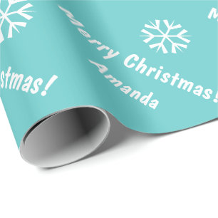 Turquoise Wrapping paper Christmas   Personalised