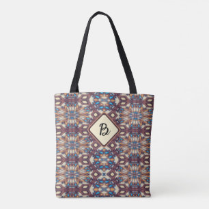 Turquoise, Yellow and Brown Connecting Mandalas Tote Bag