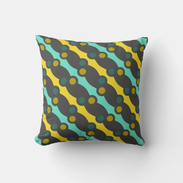 Turquoise Yellow Cushion (Front)