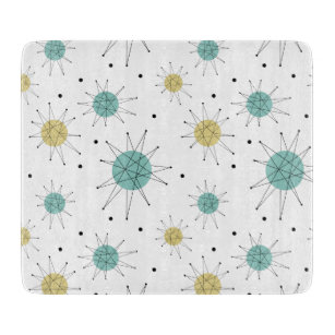 Turquoise Yellow Franciscan Starburst Mid-century Cutting Board