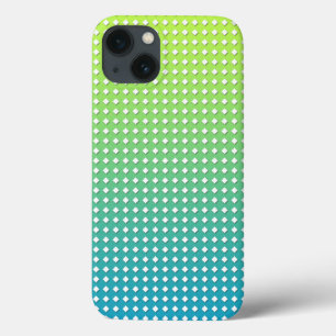 Turquoise Yellow Geometric Pattern Diamonds iPhone 13 Case