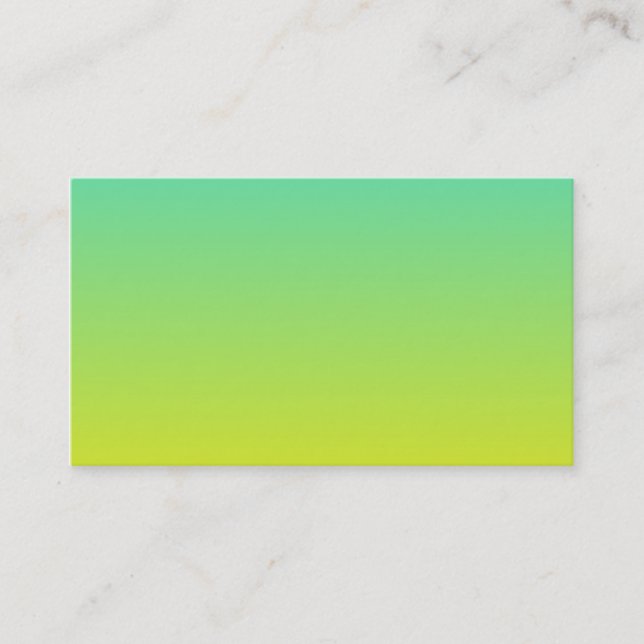 Turquoise Yellow Ombre Business Card (Front)