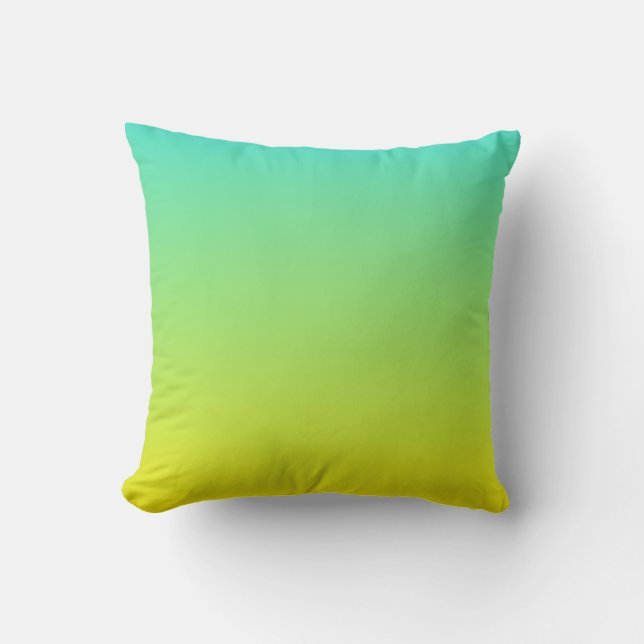 Turquoise Yellow Ombre Cushion (Front)