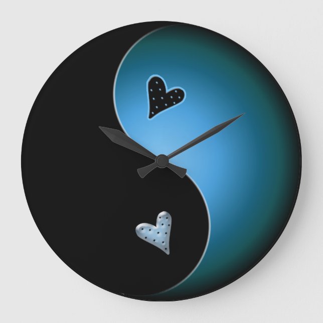 turquoise yin yang large clock (Front)