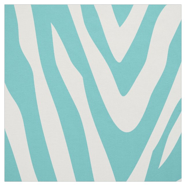 Turquoise Zebra Print Large Scale Fabric (Swatch)
