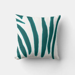 Turquoise Zebra Stripes Pillow