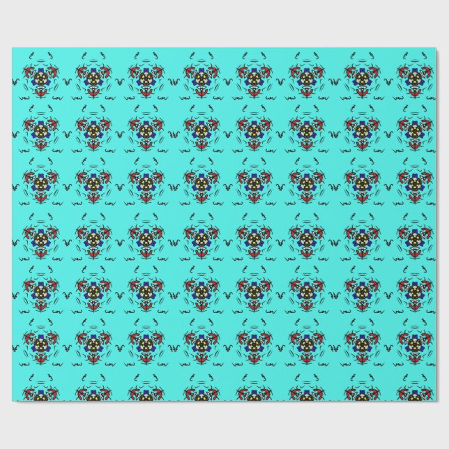 Turquoise Zen Mandala Wrapping Paper (Flat)