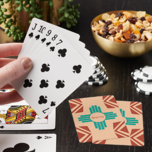 Turquoise Zia Tribal Brown Tan Playing Cards