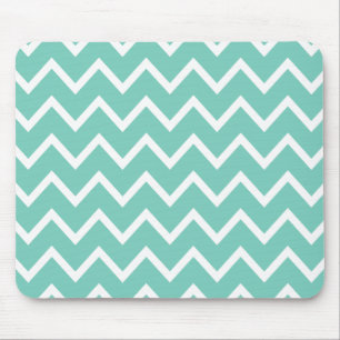 Turquoise Zig Zag Chevron Mouse Mat