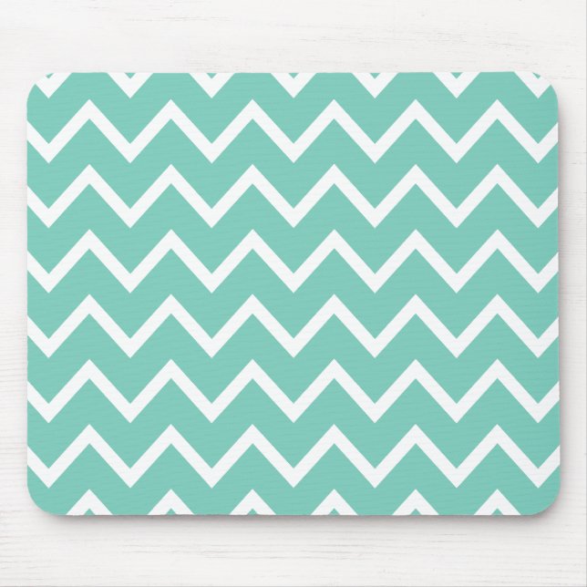 Turquoise Zig Zag Chevron Mouse Mat (Front)