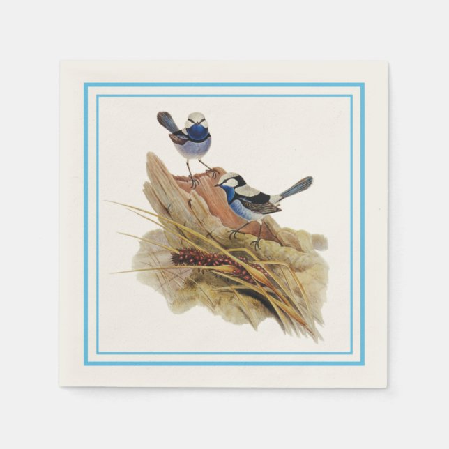Turquoisine Superb Warbler, Napkin (Front)