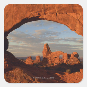 Turret Arch seen through North Window , Arches Square Sticker