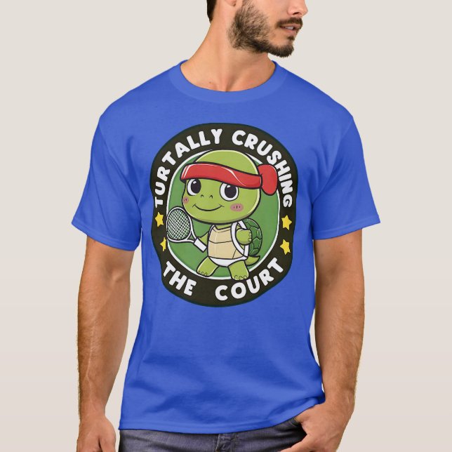 Turtally Crushing the Court Tennis T-Shirt (Front)