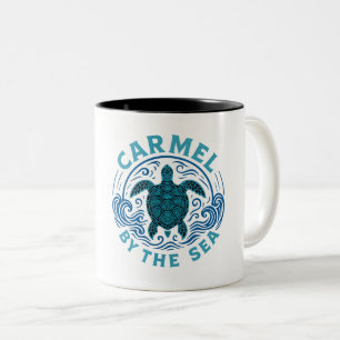 Turtel Carmel by the sea beach california Two-Tone Coffee Mug