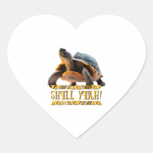 Turtle 001 Shell Yeah! Heart Sticker