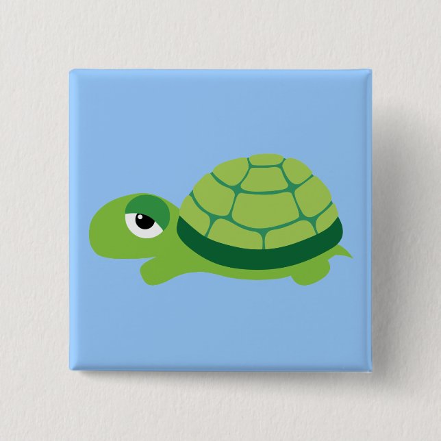 turtle 15 cm square badge (Front)