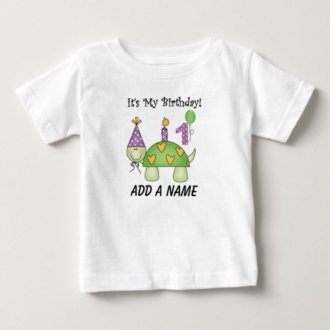 Turtle 1st Birthday Personalised Tshirt (Front)