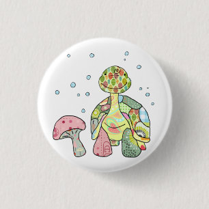 turtle 3 cm round badge