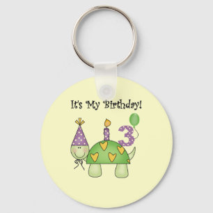 Turtle 3rd Birthday Tshirts and Gifts Key Ring
